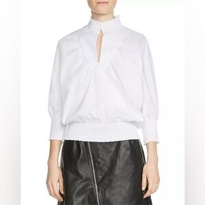 Maje Libou Smocked Top in white